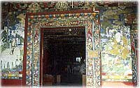 Intricate murals fram ethe main entrance to the Monastery