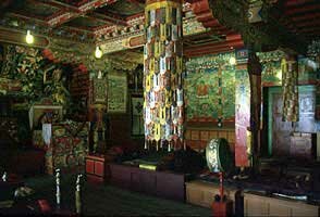 Interior view of Tenboche Monastery, Khumbu region, Nepal.