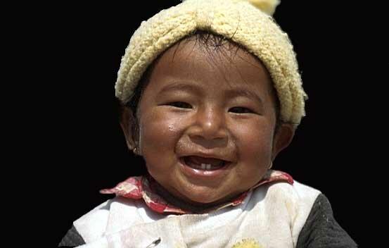 Smiling boy at a village near Pokhara